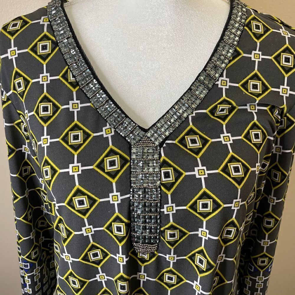 NEW! JM Collection| Medium| Soft| Flowy| Bollywood| Geometric print - Picture 14 of 14